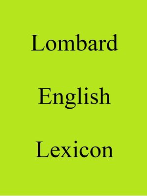 cover image of Lombard English Lexicon
